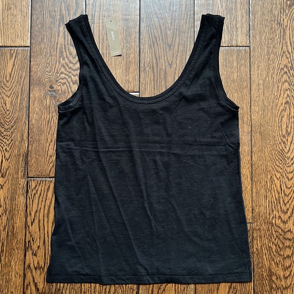NWT J. Crew Vintage Cotton Scoopneck Tank Size Small Black - Picture 2 of 7